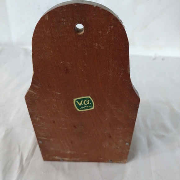 Vintage Wooden Toothpick Holder Dispenser org label Copper Rooster Japan V. G.. - Picture 4 of 6